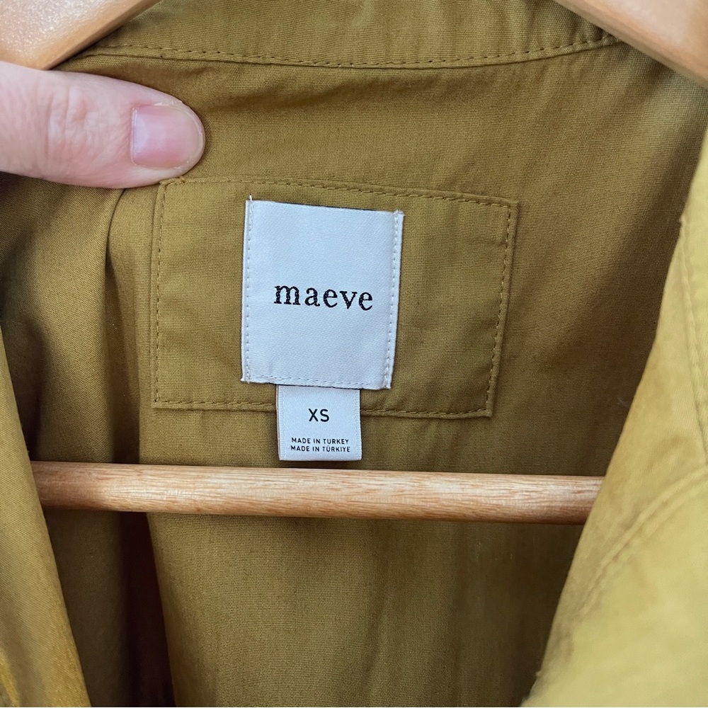 Maeve The Jeannie Short-Sleeve A-Line Mini Dress Mustard Yellow Size XS - Picture 3 of 6